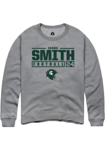 Shawn Smith Rally Mens Graphite Michigan State Spartans NIL Stacked Box Crew Sweatshirt