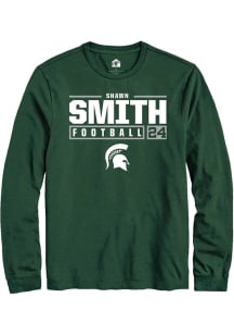 Shawn Smith Rally Mens Green Michigan State Spartans NIL Stacked Box Tee