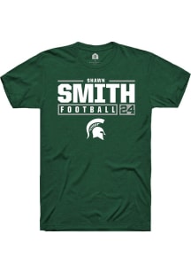 Shawn Smith Green Michigan State Spartans NIL Stacked Box Short Sleeve T Shirt