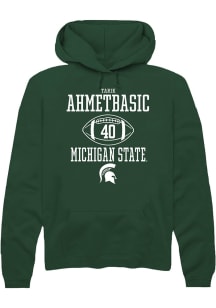 Tarik Ahmetbasic Rally Mens Green Michigan State Spartans NIL Sport Icon Hooded Sweatshirt