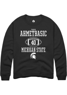 Tarik Ahmetbasic Rally Mens Black Michigan State Spartans NIL Sport Icon Crew Sweatshirt