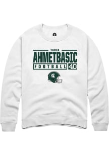 Tarik Ahmetbasic Rally Mens White Michigan State Spartans NIL Stacked Box Crew Sweatshirt