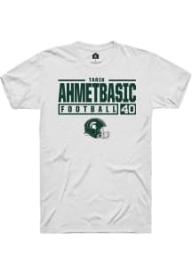 Tarik Ahmetbasic White Michigan State Spartans NIL Stacked Box Short Sleeve T Shirt