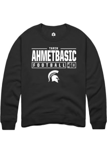 Tarik Ahmetbasic Rally Mens Black Michigan State Spartans NIL Stacked Box Crew Sweatshirt