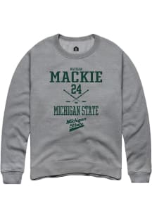 Nathan Mackie Rally Mens Graphite Michigan State Spartans NIL Sport Icon Crew Sweatshirt