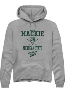 Nathan Mackie Rally Mens Graphite Michigan State Spartans NIL Sport Icon Hooded Sweatshirt