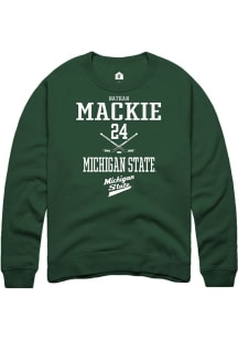 Nathan Mackie Rally Mens Green Michigan State Spartans NIL Sport Icon Crew Sweatshirt