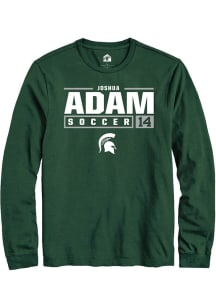 Joshua Adam Rally Mens Green Michigan State Spartans NIL Stacked Box Tee
