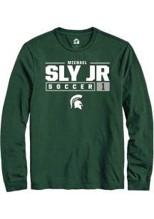 Michael Sly Jr  Michigan State Spartans Green Rally NIL Stacked Box Long Sleeve T Shirt