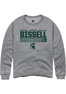 Carter Bissell Rally Mens Graphite Michigan State Spartans NIL Stacked Box Crew Sweatshirt
