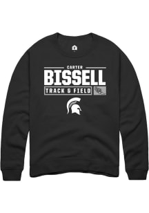 Carter Bissell Rally Mens Black Michigan State Spartans NIL Stacked Box Crew Sweatshirt