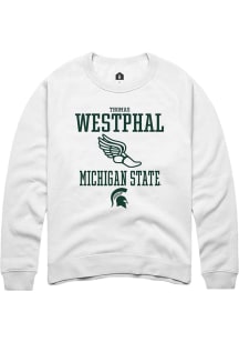Thomas Westphal Rally Mens White Michigan State Spartans NIL Sport Icon Crew Sweatshirt