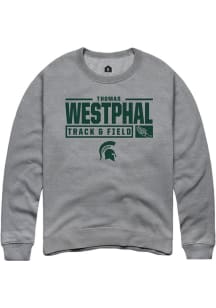Thomas Westphal Rally Mens Graphite Michigan State Spartans NIL Stacked Box Crew Sweatshirt