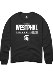 Thomas Westphal Rally Mens Black Michigan State Spartans NIL Stacked Box Crew Sweatshirt