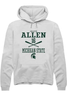 Collette Allen Rally Mens White Michigan State Spartans NIL Sport Icon Hooded Sweatshirt