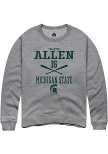 Collette Allen Rally Mens Graphite Michigan State Spartans NIL Sport Icon Crew Sweatshirt
