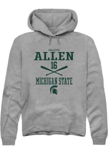 Collette Allen Rally Mens Graphite Michigan State Spartans NIL Sport Icon Hooded Sweatshirt