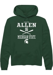 Collette Allen Rally Mens Green Michigan State Spartans NIL Sport Icon Hooded Sweatshirt