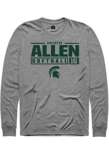 Collette Allen Rally Mens Graphite Michigan State Spartans NIL Stacked Box Tee