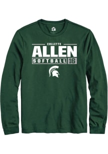 Collette Allen Rally Mens Green Michigan State Spartans NIL Stacked Box Tee
