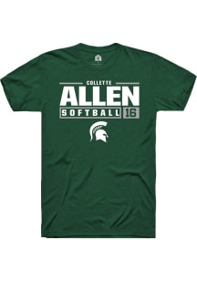 Collette Allen Green Michigan State Spartans NIL Stacked Box Short Sleeve T Shirt
