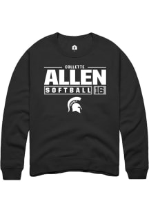 Collette Allen Rally Mens Black Michigan State Spartans NIL Stacked Box Crew Sweatshirt