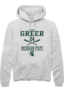 Hannah Greer Rally Mens White Michigan State Spartans NIL Sport Icon Hooded Sweatshirt