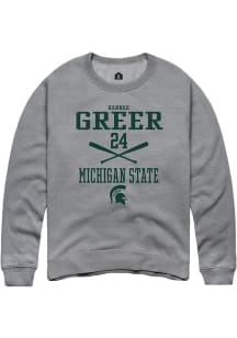 Hannah Greer Rally Mens Graphite Michigan State Spartans NIL Sport Icon Crew Sweatshirt