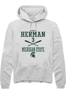 Hannah Herman Rally Mens White Michigan State Spartans NIL Sport Icon Hooded Sweatshirt