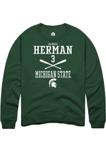 Hannah Herman Rally Mens Green Michigan State Spartans NIL Sport Icon Crew Sweatshirt