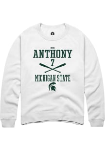 Mik Anthony Rally Mens White Michigan State Spartans NIL Sport Icon Crew Sweatshirt