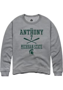 Mik Anthony Rally Mens Graphite Michigan State Spartans NIL Sport Icon Crew Sweatshirt