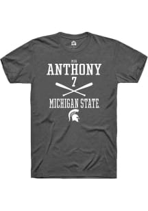 Mik Anthony Dark Grey Michigan State Spartans NIL Sport Icon Short Sleeve T Shirt