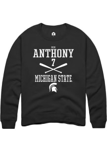 Mik Anthony Rally Mens Black Michigan State Spartans NIL Sport Icon Crew Sweatshirt