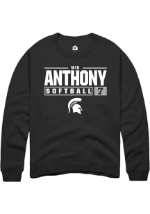 Mik Anthony Rally Mens Black Michigan State Spartans NIL Stacked Box Crew Sweatshirt