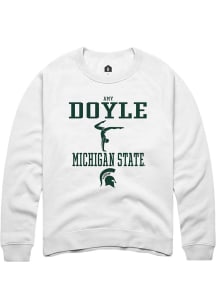 Amy Doyle Rally Mens White Michigan State Spartans NIL Sport Icon Crew Sweatshirt