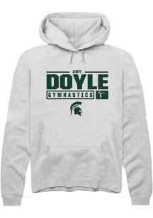 Amy Doyle Rally Mens White Michigan State Spartans NIL Stacked Box Hooded Sweatshirt