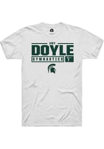 Amy Doyle White Michigan State Spartans NIL Stacked Box Short Sleeve T Shirt