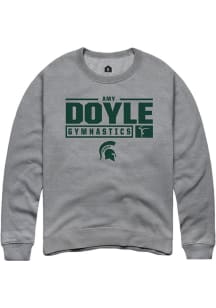 Amy Doyle Rally Mens Graphite Michigan State Spartans NIL Stacked Box Crew Sweatshirt