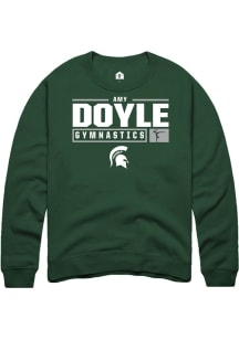 Amy Doyle Rally Mens Green Michigan State Spartans NIL Stacked Box Crew Sweatshirt