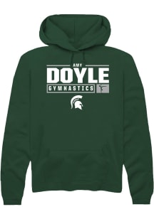 Amy Doyle Rally Mens Green Michigan State Spartans NIL Stacked Box Hooded Sweatshirt