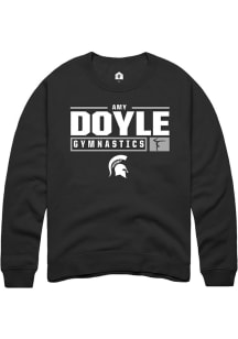 Amy Doyle Rally Mens Black Michigan State Spartans NIL Stacked Box Crew Sweatshirt