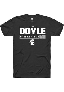 Amy Doyle Black Michigan State Spartans NIL Stacked Box Short Sleeve T Shirt