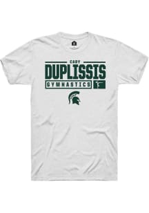 Cady Duplissis White Michigan State Spartans NIL Stacked Box Short Sleeve T Shirt