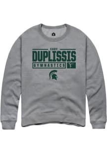 Cady Duplissis Rally Mens Graphite Michigan State Spartans NIL Stacked Box Crew Sweatshirt