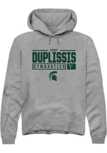 Cady Duplissis Rally Mens Graphite Michigan State Spartans NIL Stacked Box Hooded Sweatshirt