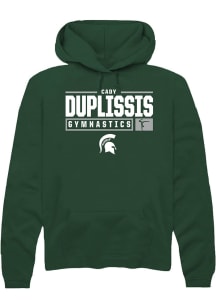 Cady Duplissis Rally Mens Green Michigan State Spartans NIL Stacked Box Hooded Sweatshirt