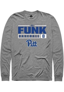 CJ Funk  Pitt Panthers Grey Rally NIL Stacked Box Long Sleeve T Shirt