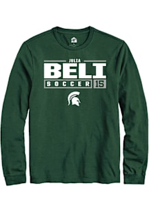 Julia Beli  Michigan State Spartans Green Rally NIL Stacked Box Long Sleeve T Shirt