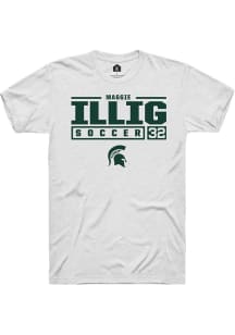 Maggie Illig White Michigan State Spartans NIL Stacked Box Short Sleeve T Shirt